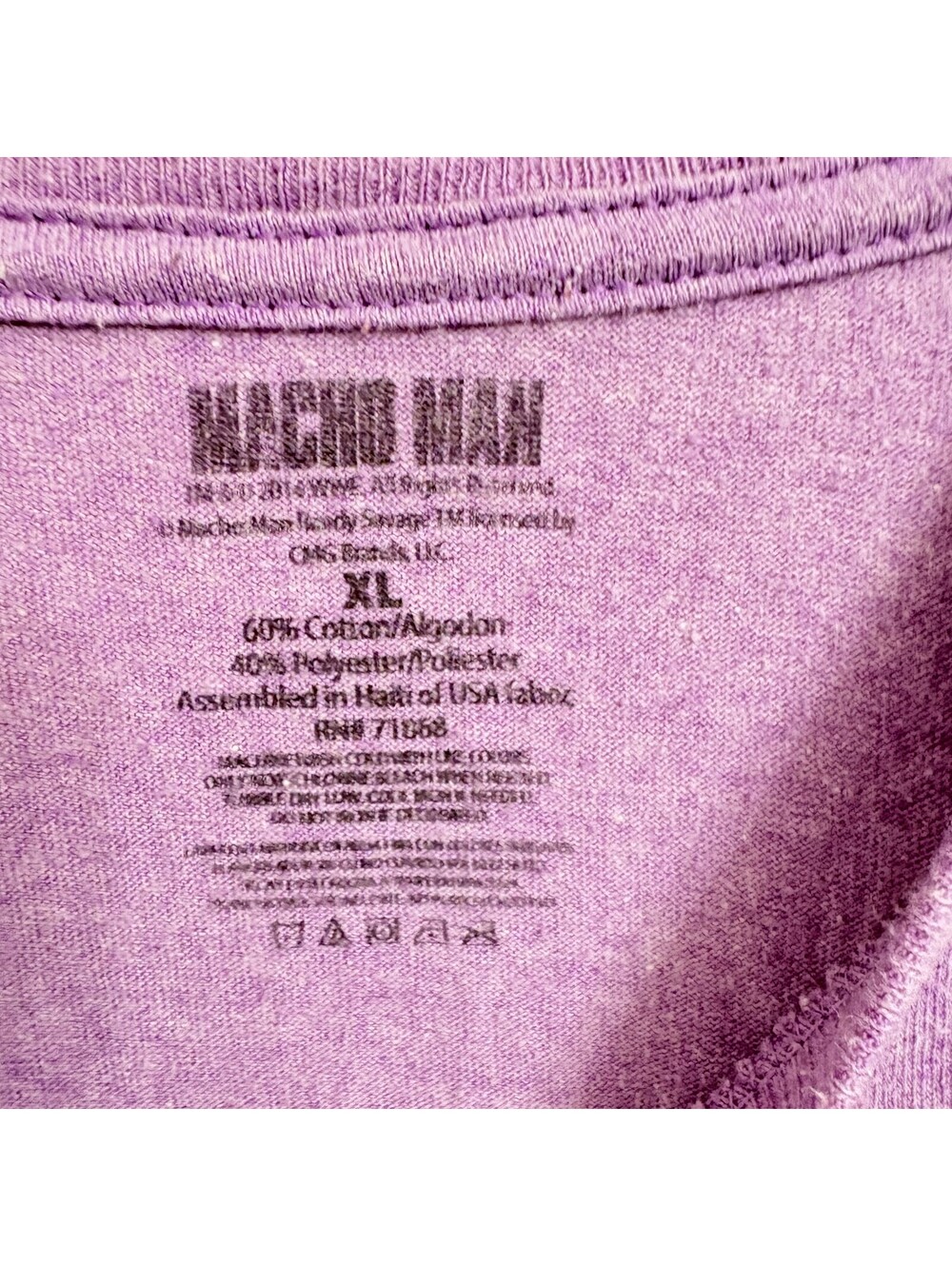 WWE Macho Man Randy Savage Men's T-Shirt Extra Large XL Purple Glasses Graphic - Picture 4 of 7